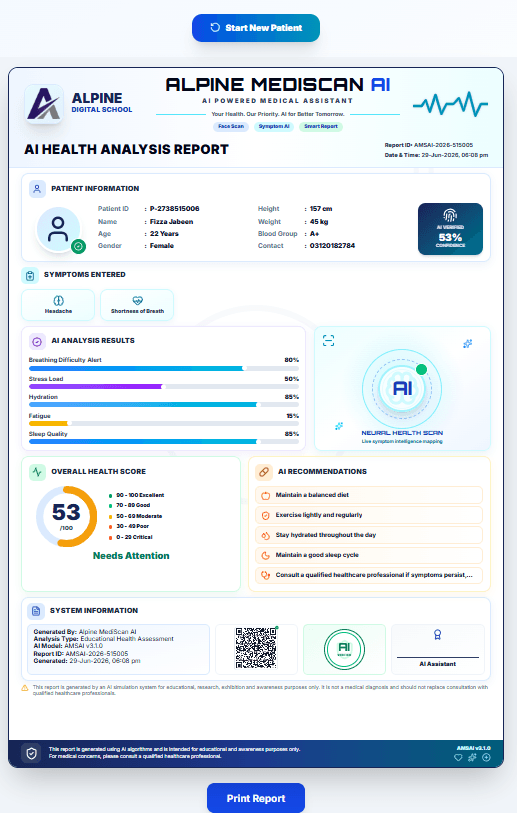 Alpine MediScan AI Report
